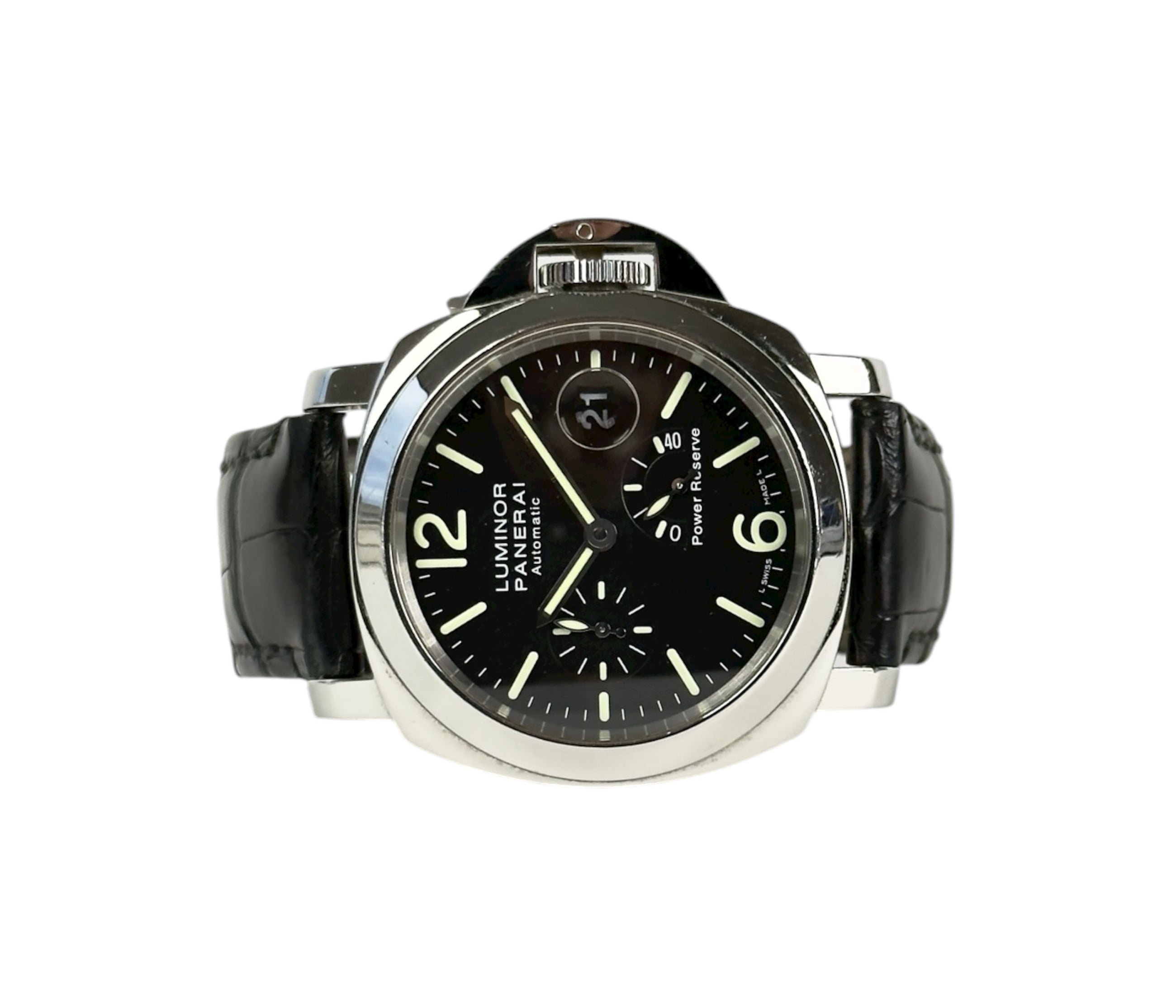 Panerai Luminor PAM00090 J-serie fra 2007 i stål. Stand 8/10. Kommer med bokse, manual og plastikbeskytter.