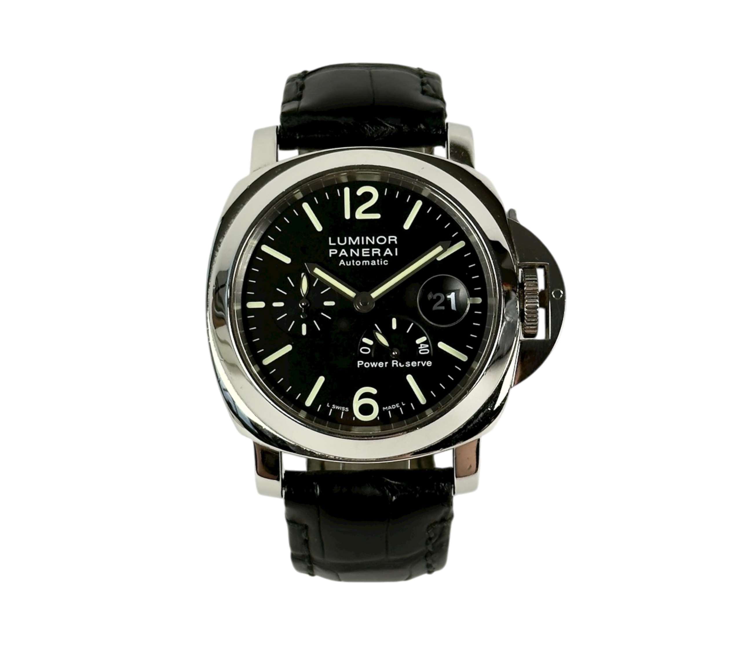 Panerai Luminor PAM00090 J-serie fra 2007 i stål. Stand 8/10. Kommer med bokse, manual og plastikbeskytter.