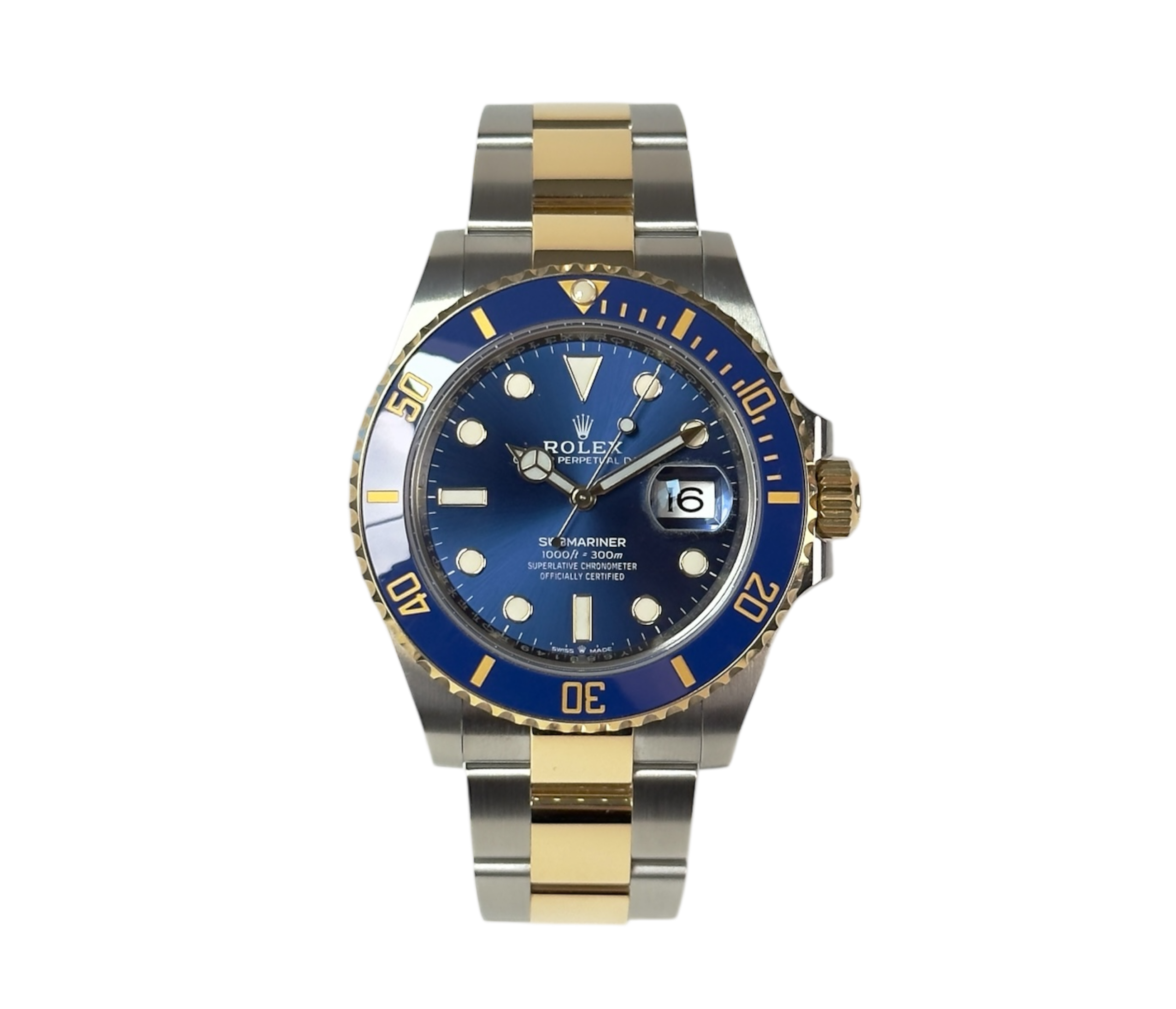 Rolex Submariner 126613LB fra 2021 i guld/stål med blå skive og lynette. Fremstår i rigtig god stand med alm. brugsspor. Kommer som fuldt sæt.