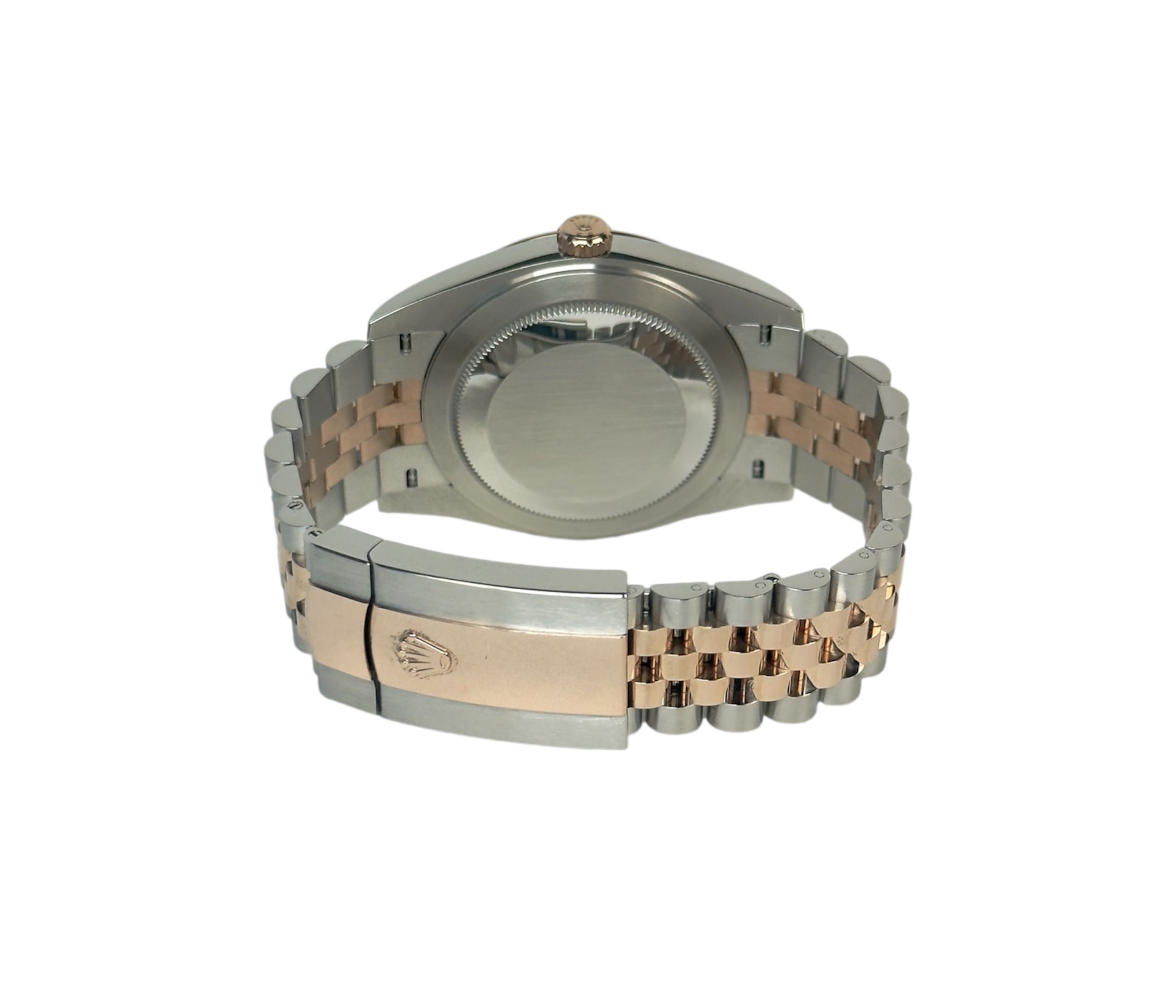 Rolex Datejust 126331 i rosaguld/stål på Jubilee-lænke og med riflet krans. Super stand. Fuldt sæt.