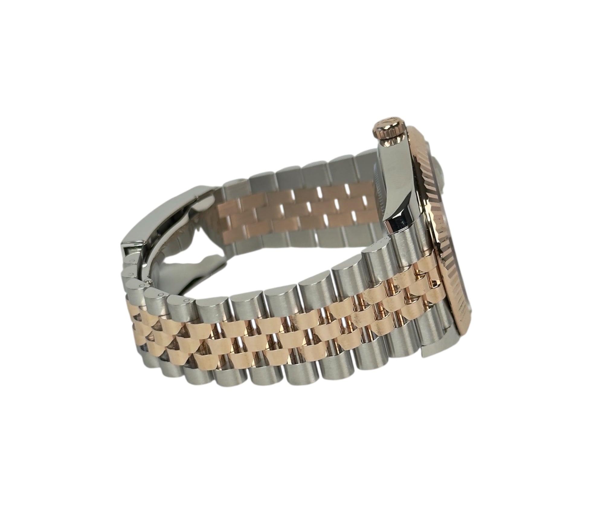Rolex Datejust 126331 i rosaguld/stål på Jubilee-lænke og med riflet krans. Super stand. Fuldt sæt.