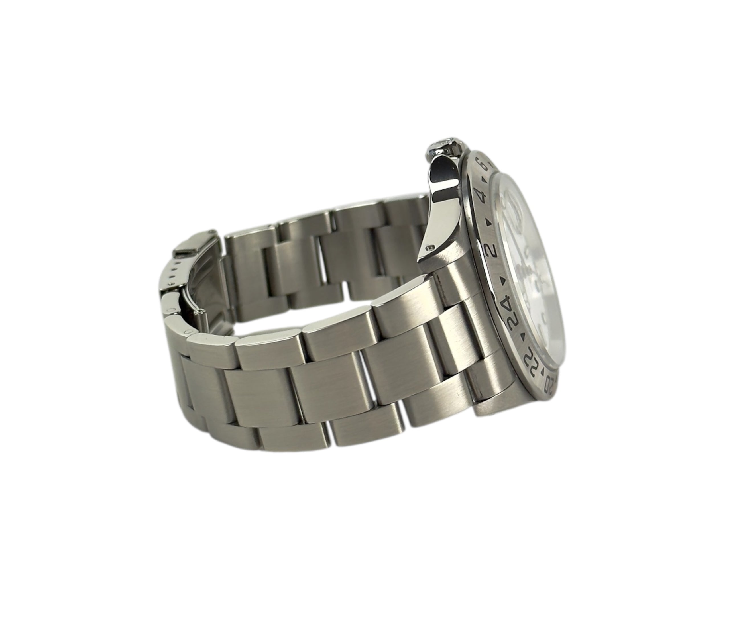 Rolex Explorer II 16570 (1999) med hvid Swiss Only Polar-skive. Uret fremstår i flot stand med nyligt service. Kommer med bokse, certifikat, manualer, servicekort og hangtag.