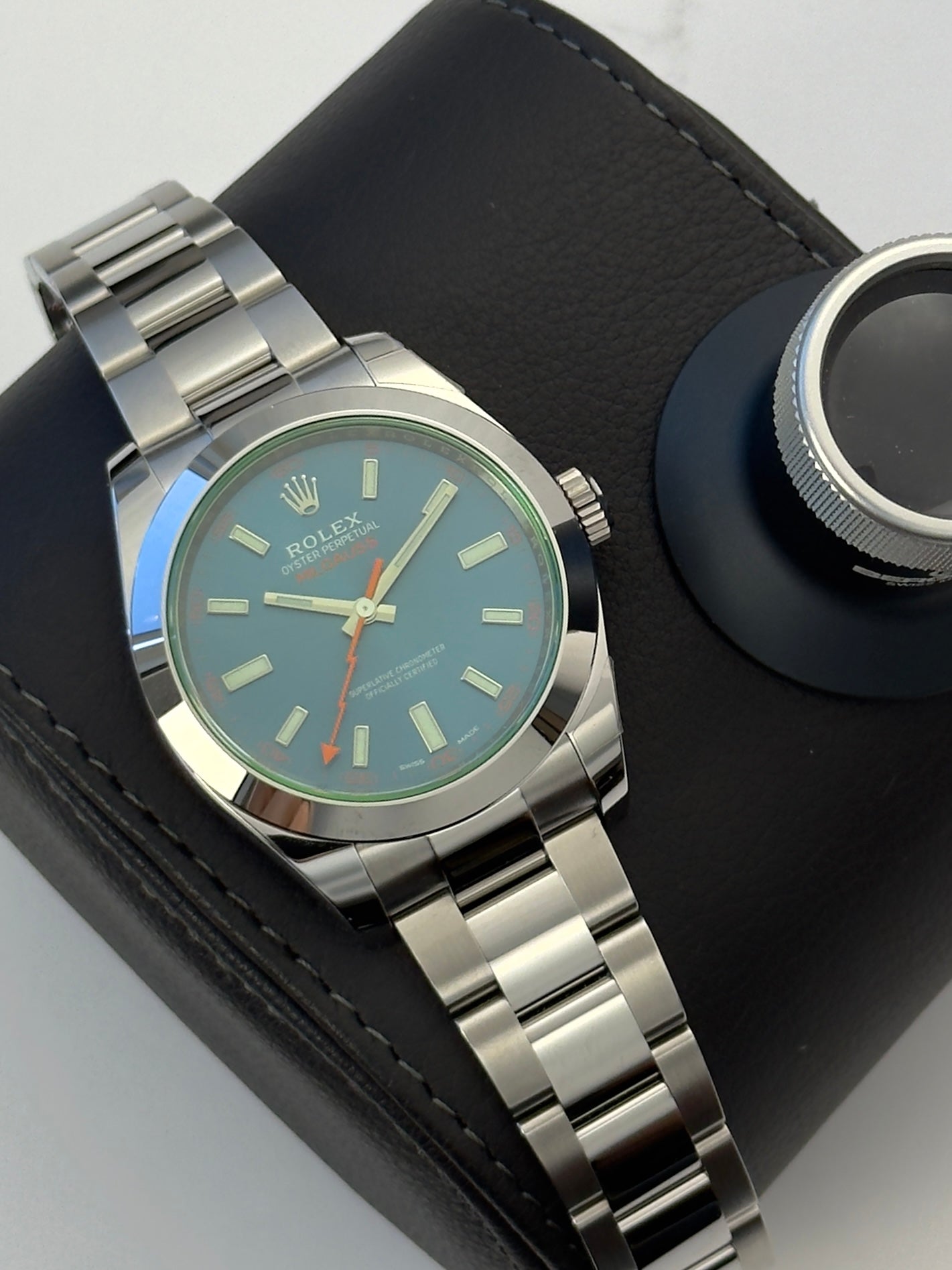 Rolex Milgauss 116400GV i mint stand med sticker og komplet sæt