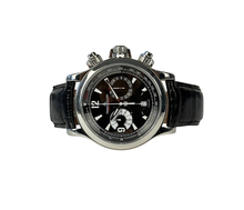 Jaeger LeCoultre Master Compressor Chronograph 1161 (2007) i stål. Uret fremstår i god stand, 8.5/10. Kommer med bokse, certifikat, manual, servicekvittering samt to ekstra originale JLC-remme inkl. JLC-spænder.