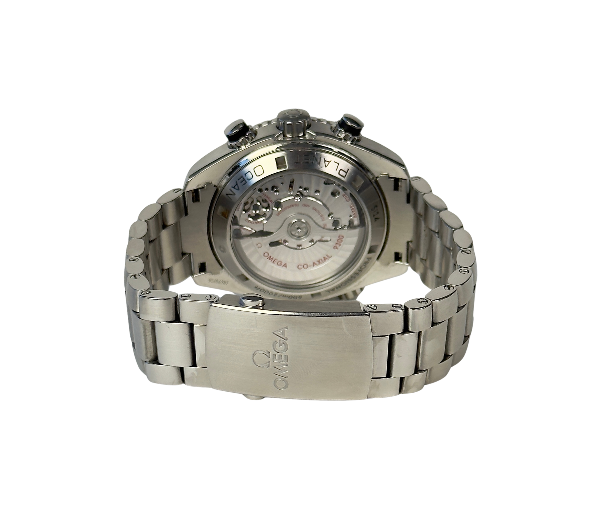 Omega Seamaster Planet Ocean Chronograph 232.30.46.51.01.003 (2015) i stål. Uret måler 45 mm og er i god alm. stand. Kommer som fuldt sæt: Bokse, certifikater, kortholder og manual.