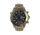 Omega Seamaster Chronograph 2596.80.00 (1990'erne) udført i titanium, rødguld og tungsten. Uret fremstår i alm. stand med brugsspor. Kommer med bokse, certifikat og manual. Uret er serviceret i 2025.