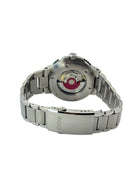 Oris Aquis ref. 01 733 7766 4157 i stål med grøn skive liggende bagsidevisning i ny stand