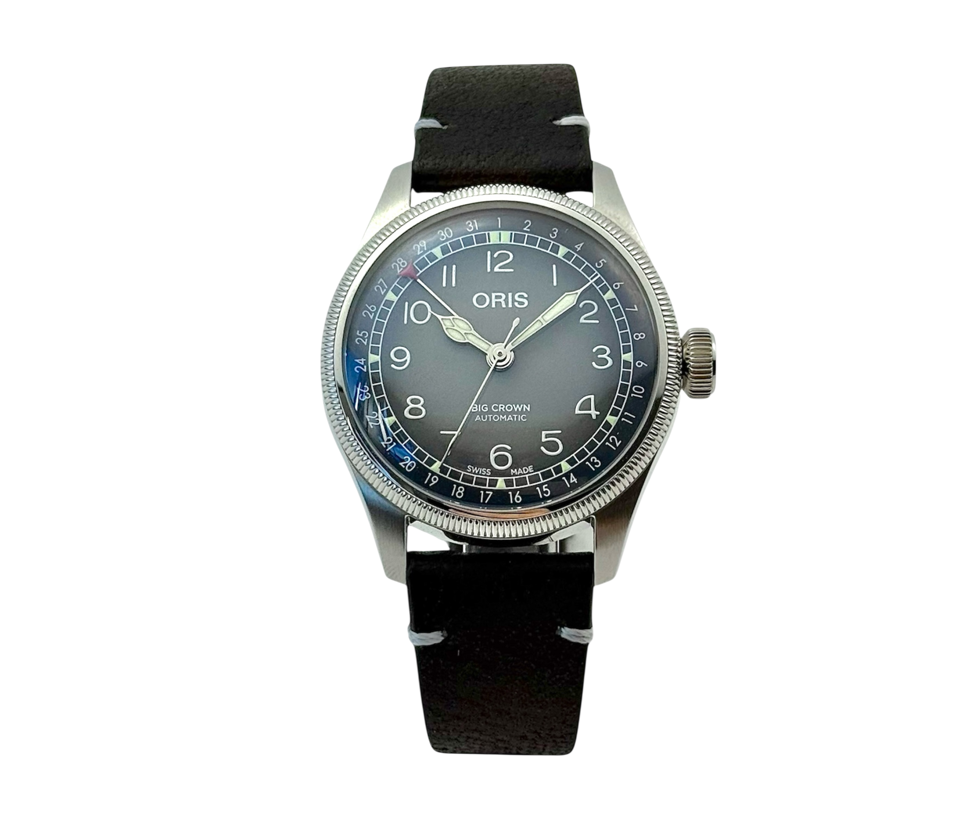 Oris Big Crown X Cervo Volante Pointerdate 01 754 7779 4063 stående frontvisning i ny stand fuldt sæt