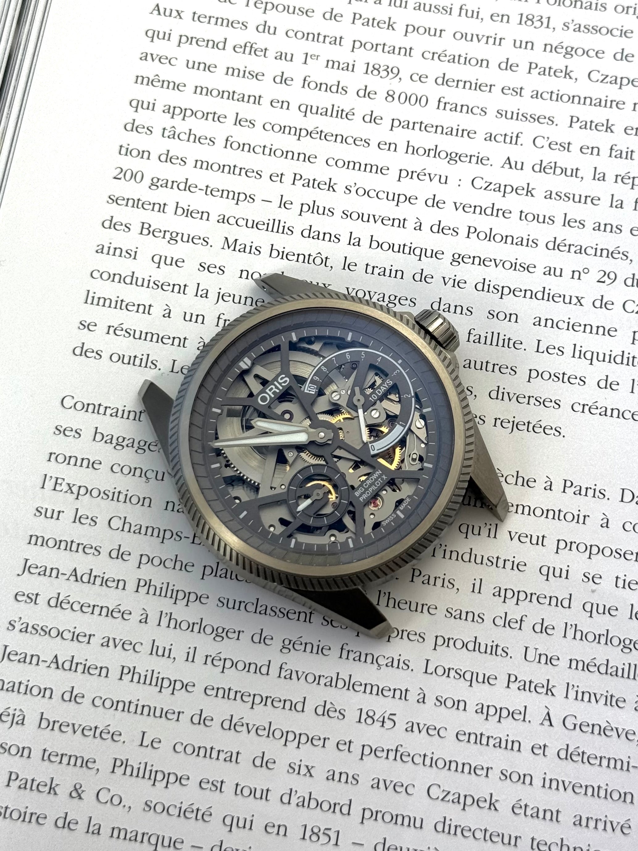 Oris Propilot X Skeleton 01 115 7759 7153 i titanium i ny stand fuldt sæt