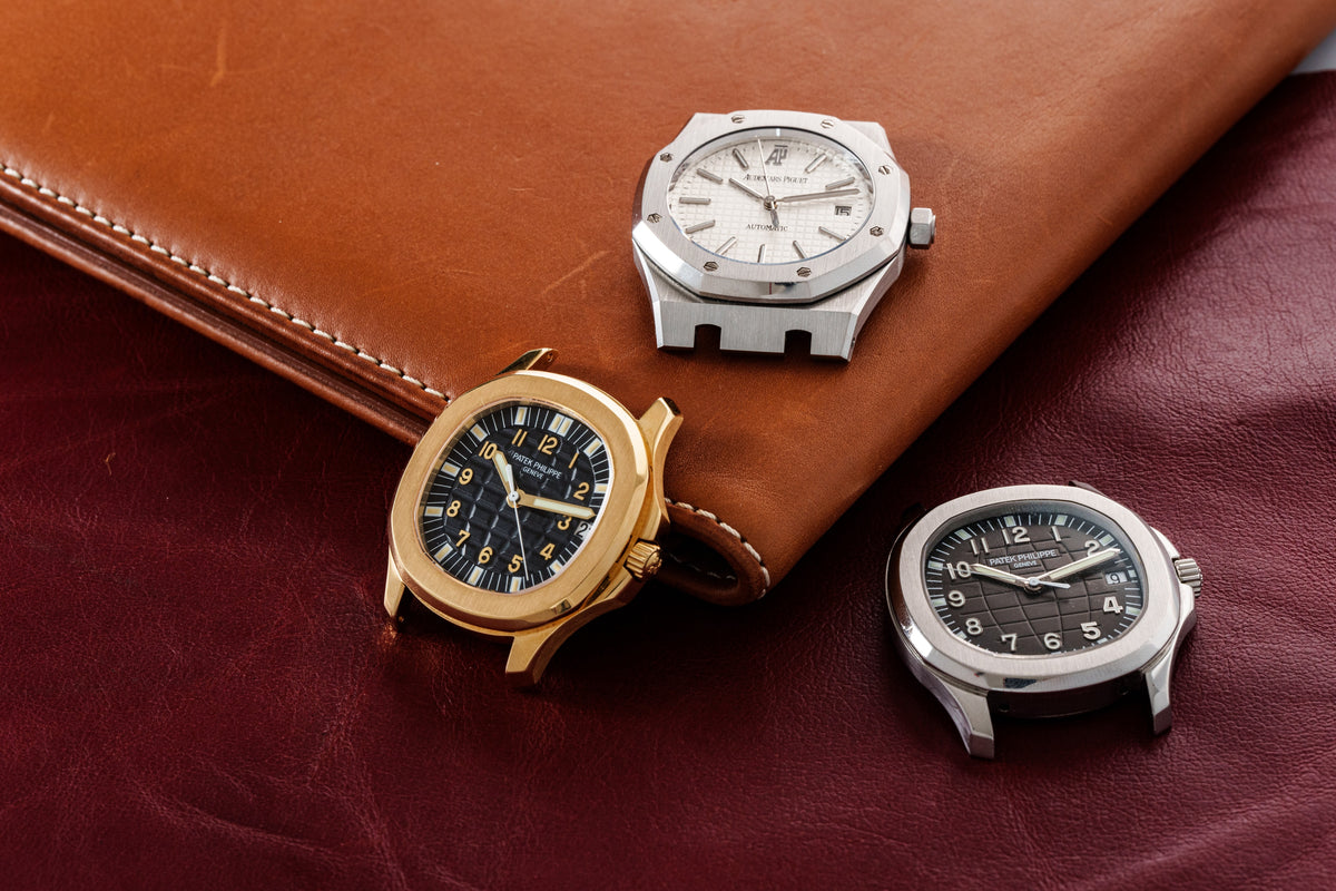 Patek Philippe Aquanaiut 5065J, Patek Philippe Aquanaut 5167A & Audemars Piguet Royal Oak 15300st
