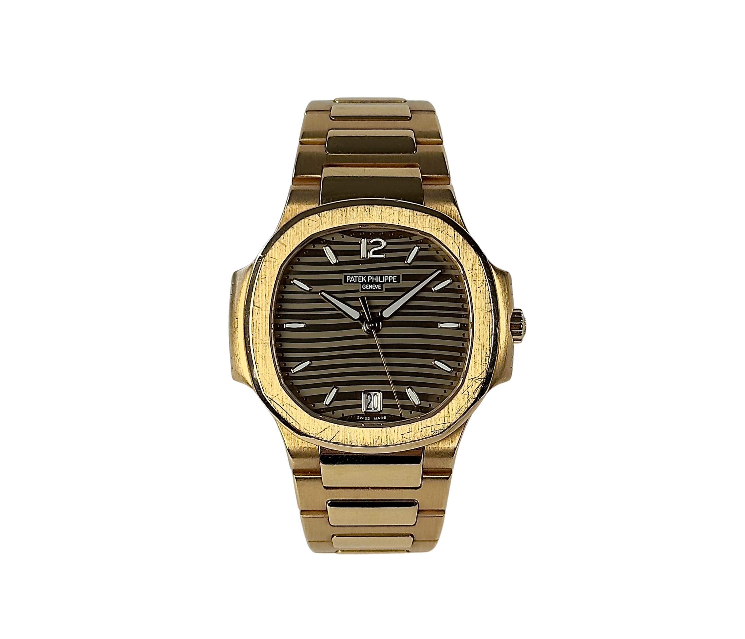 Patek Philippe Nautilus 7118/1R-010 (2021) i 18 kt. rosaguld. Uret måler 35 mm og fremstår i god alm. stand, 8/10. Kommer som fuldt sæt: Bokse, certifikat, PP-bog og manualer.