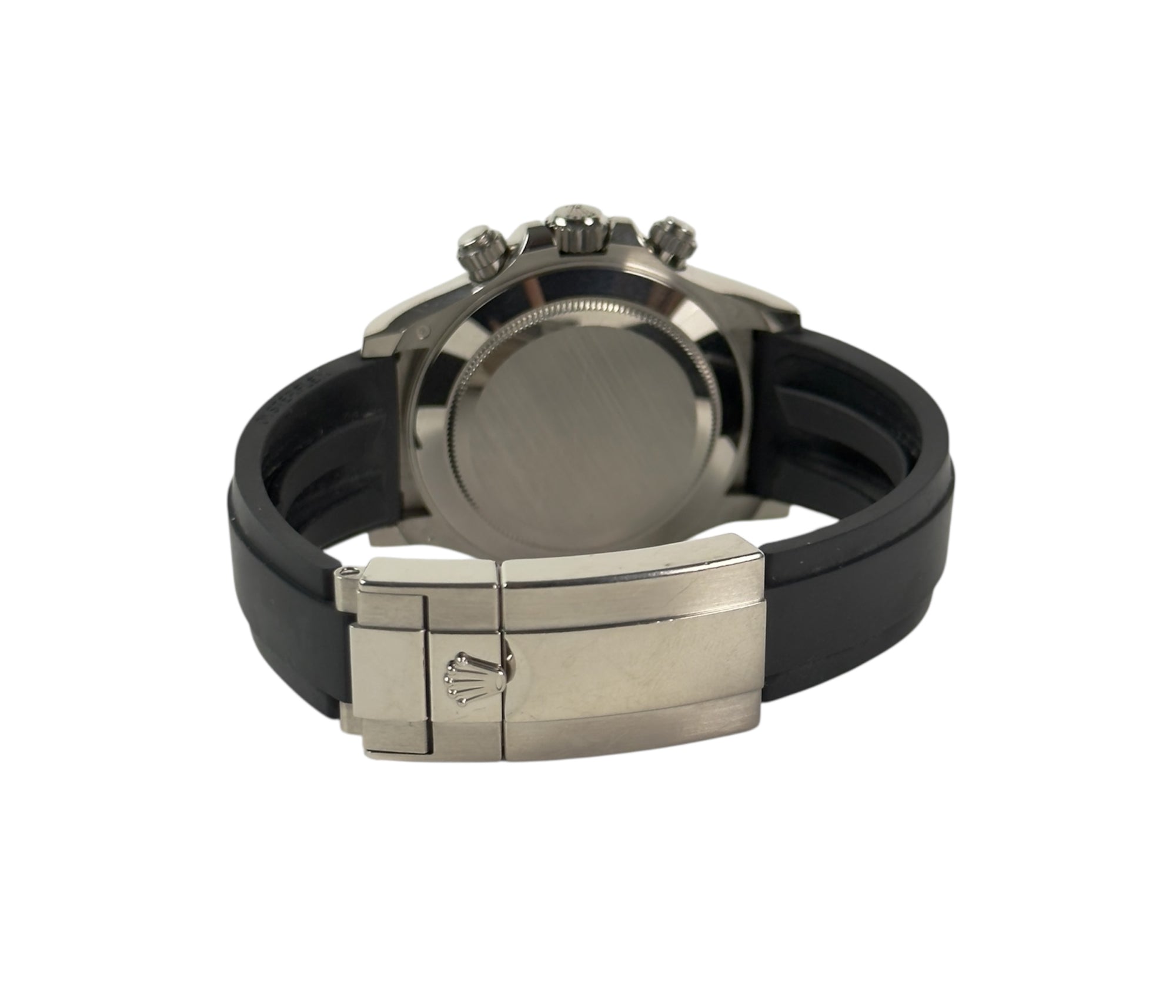 Rolex Daytona 116519LN "Ghost" (2017) på Oysterflex-rem. Uret er i god stand med alm. brugsspor. Kommer som fuldt sæt: Bokse, omslag, certifikat, manualer samt hangtag og whitetag. 