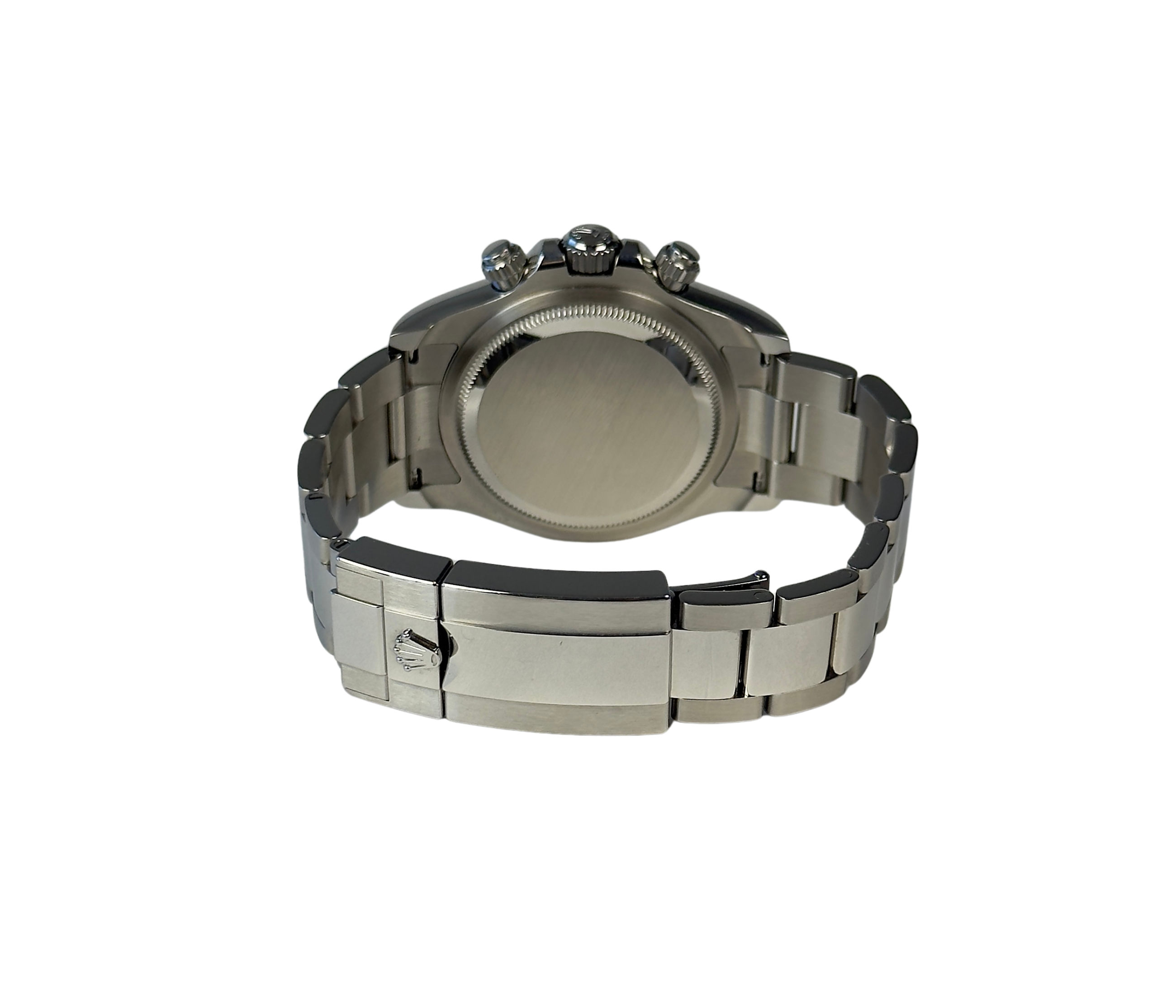 Rolex Daytona 126500LN (2024) i stål med sort skive. Uret fremstår i nær ny stand med få håndteringsspor, 9.5/10. Kommer som fuldt sæt: Bokse, certifikat, manualer, kortholder, købskvittering fra dansk AD og hangtag. 
Uret er omfattet af Rolex World Wide Garanti til 2029.