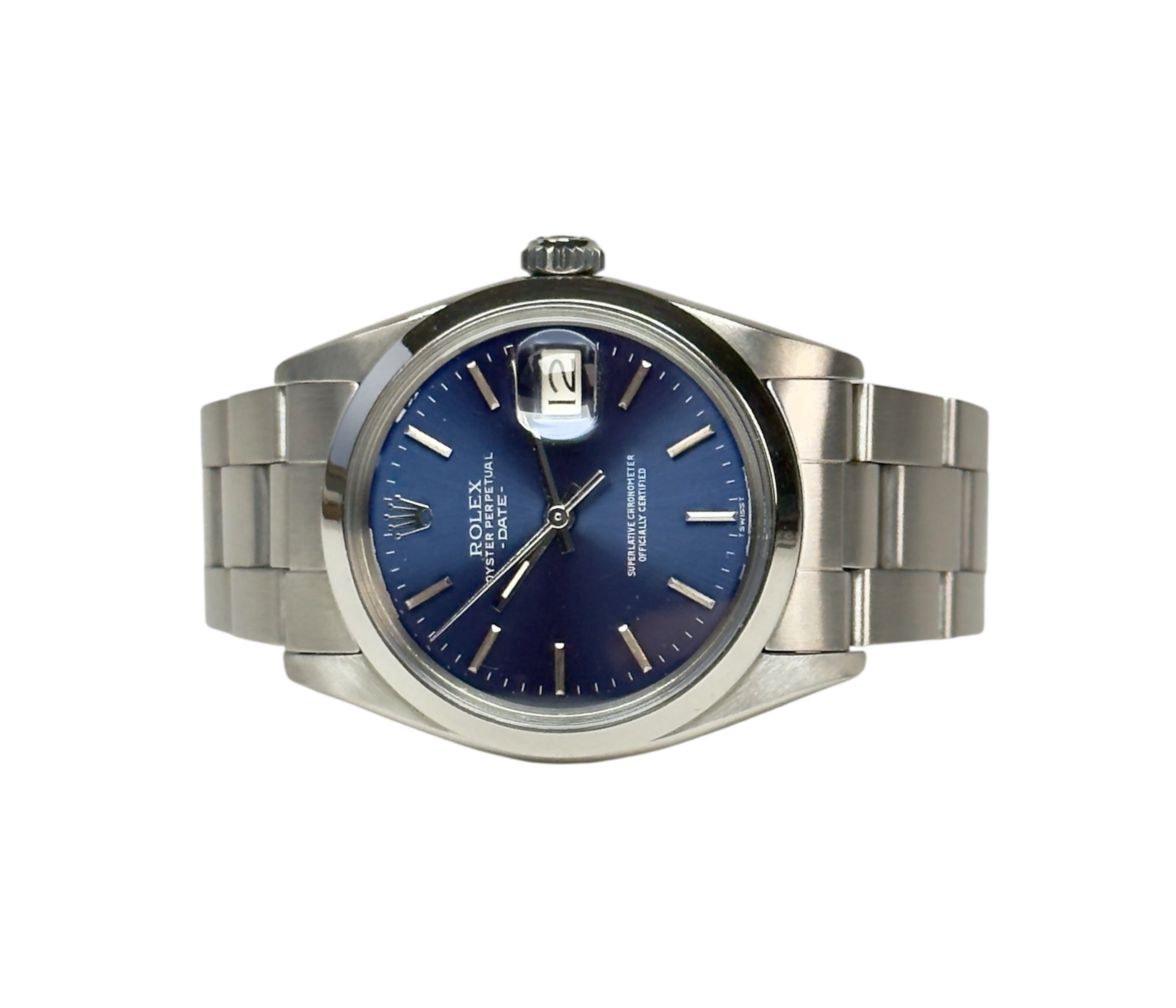 Rolex Date 1500 (1968). Kommer nyserviceret med nyt plexiglas og krone. Urets serienummer er 177XXXX og dateres til 1968. Kommer uden tilbehør.