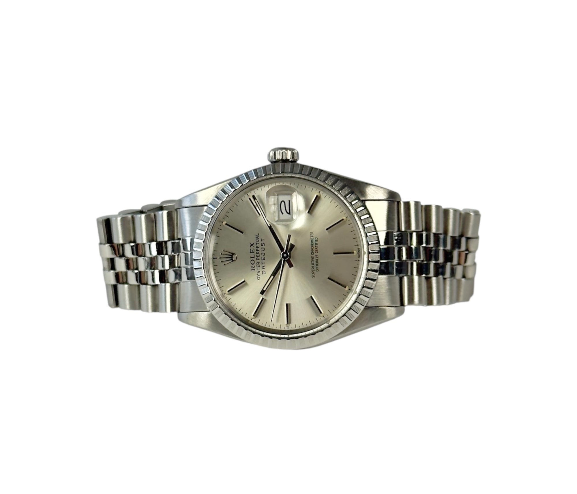 Rolex Datejust 16030 liggende frontvisning i nyrestaureret stand uden tilbehør