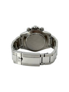 Rolex Daytona 116500LN liggende bagsidevisning med sort skive i mint stand komplet sæt.