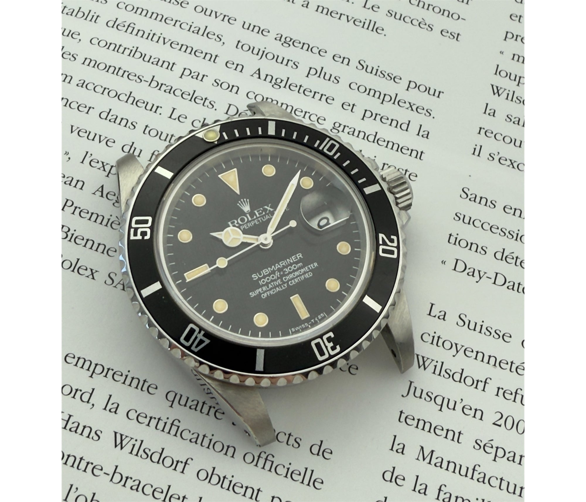 Rolex Submariner 16800 fra 1984 med boks  og certifikat i super god stand med flot patinering