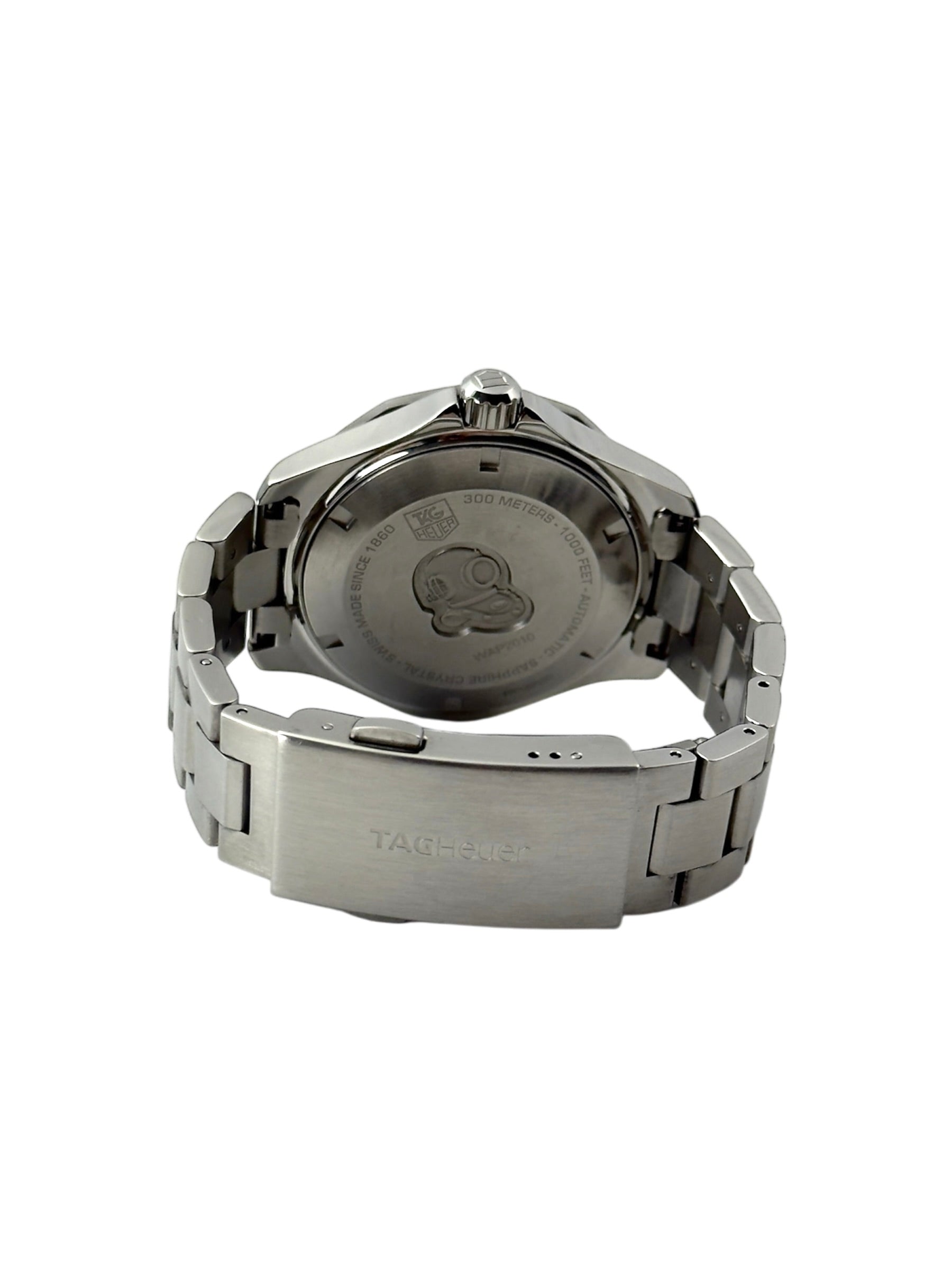 TAG Heuer Aquaracer liggende bagsidevisning nyserviceret og nypoleret