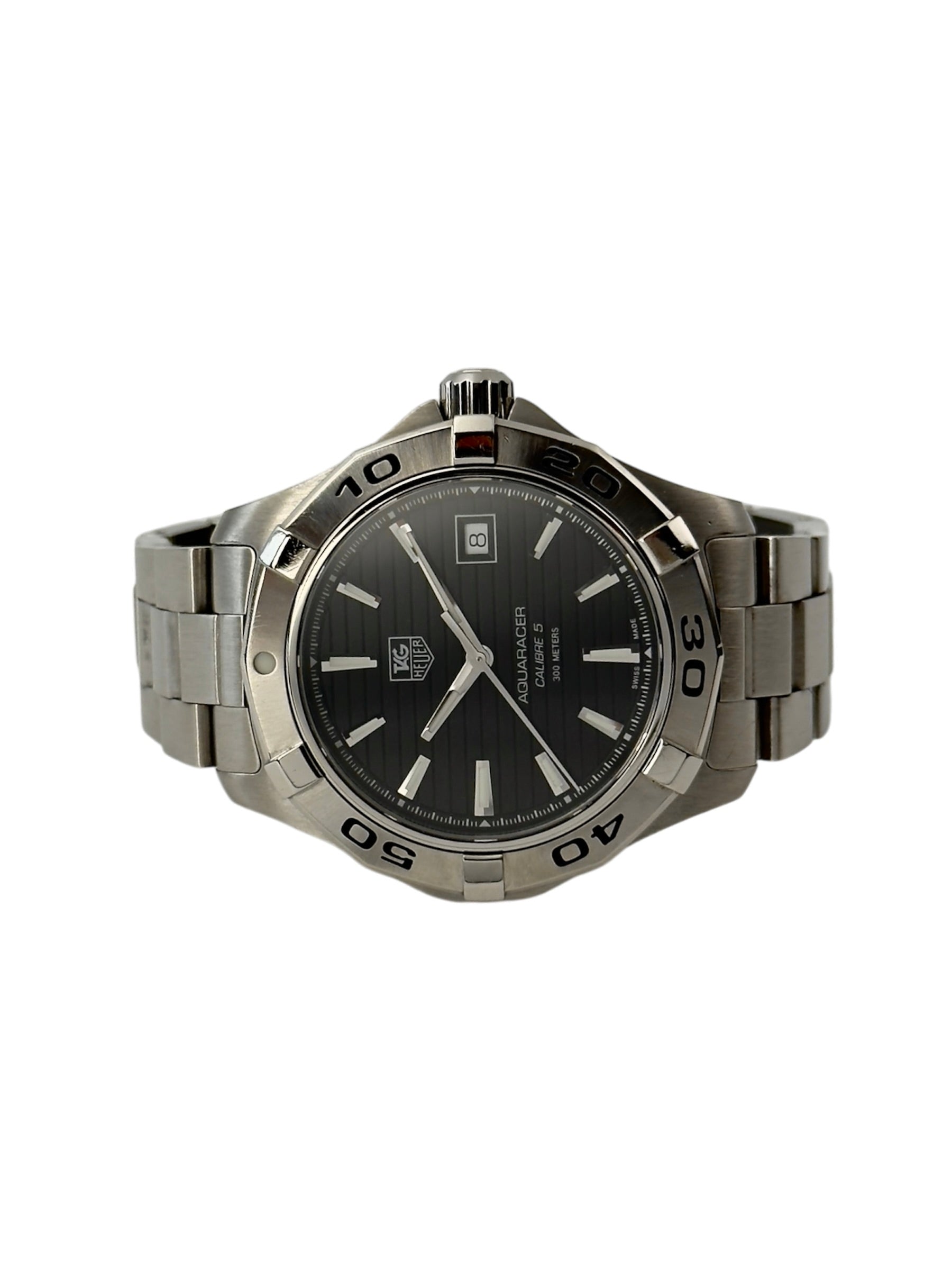 TAG Heuer Aquaracer liggende frontvisning nyserviceret og nypoleret