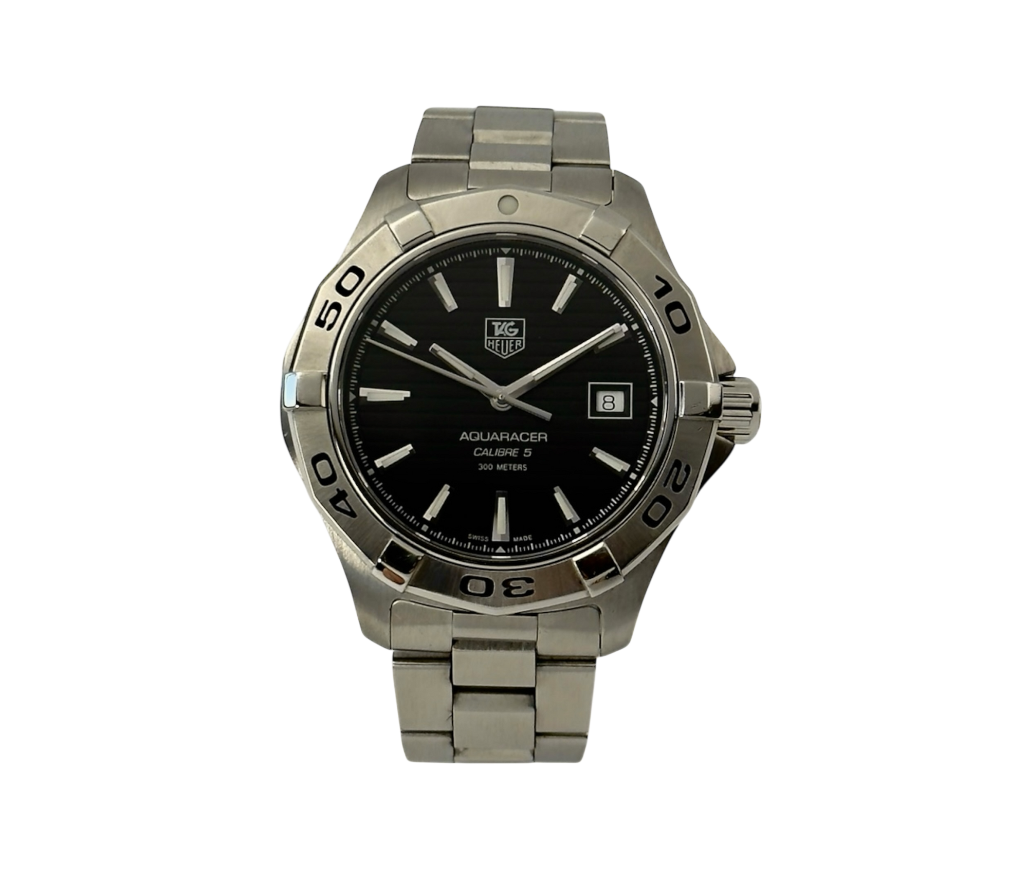 TAG Heuer Aquaracer stående frontvisning nyserviceret og nypoleret